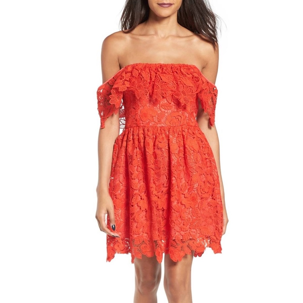 Lovers + Friends Lace Off The Shoulder Dress